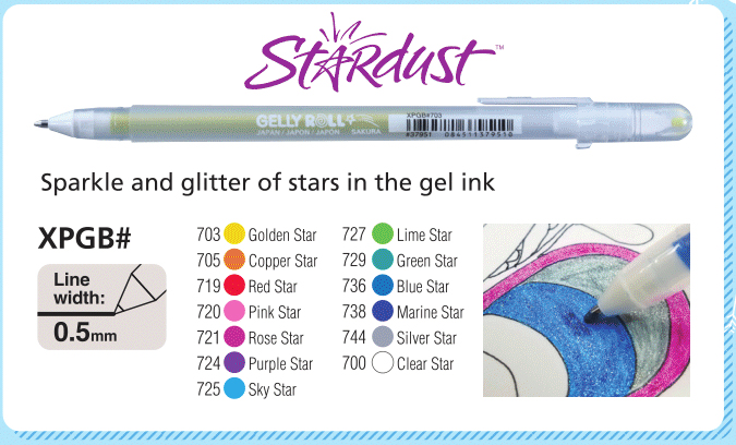 Sakura Gelly Roll Stardust Gel Pen, Golden-Star